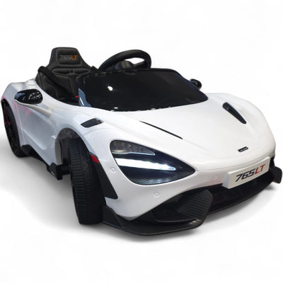 Coche Eléctrico para Niños McLaren 12v Blanco c/ RUEDAS DE GOMA & ASIENTO DE PIEL