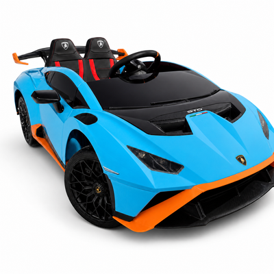 Coche Eléctrico para Niños LAMBORGHINI STO 12v Azul c/ RUEDAS DE GOMA & ASIENTO DE PIEL
