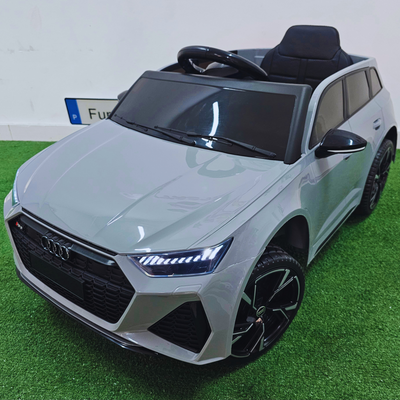 Coche Eléctrico para Niños AUDI RS6 12v Gris c/ RUEDAS DE GOMA & ASIENTO DE PIEL