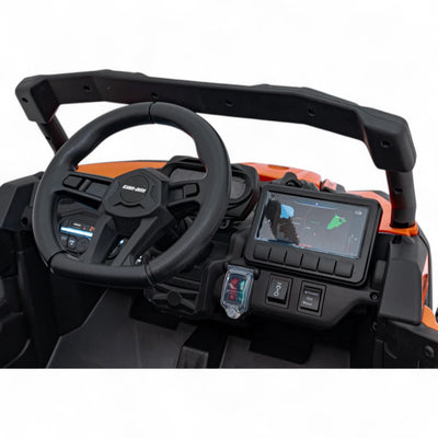 Coche Eléctrico para Niño CAN-AM MAVERICK 4x4 24v Naranja c/ RODAS DE BORRACHA & ASIENTO EN PELE