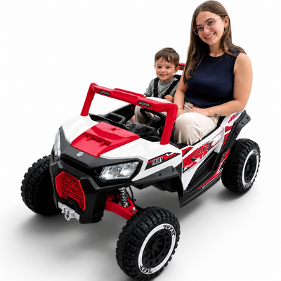 Carro Elétrico para Criança BUGGY PULSATING 4x4 24v Vermelho c/ RODAS DE BORRACHA & ASSENTO EM PELE