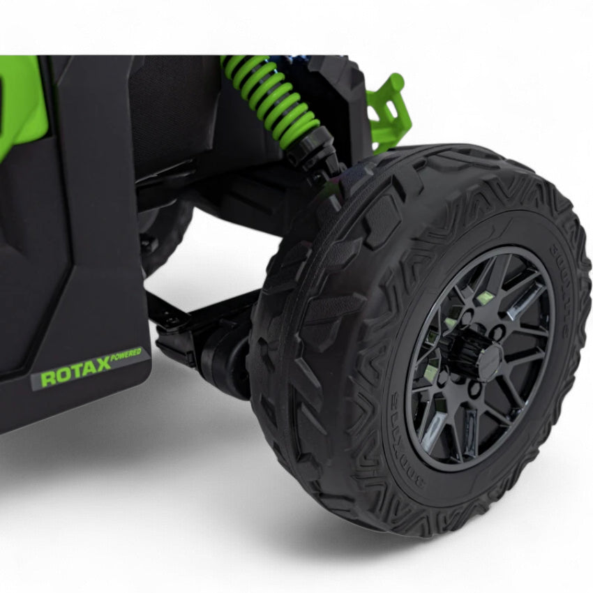 Coche Eléctrico para Niños CAN-AM MAVERICK 4x4 24v Verde c/ RUEDAS DE GOMA & ASIENTO DE PIEL