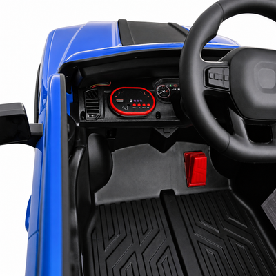Carro Elétrico para Criança Range Raptor Style 12v Azul c/ RODAS DE BORRACHA & ASSENTO EM PELE