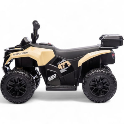 Mini Moto 4 Eléctrica para Niños LITTLE EXPLORER 6v Khaki c/ RODAS DE GOMA