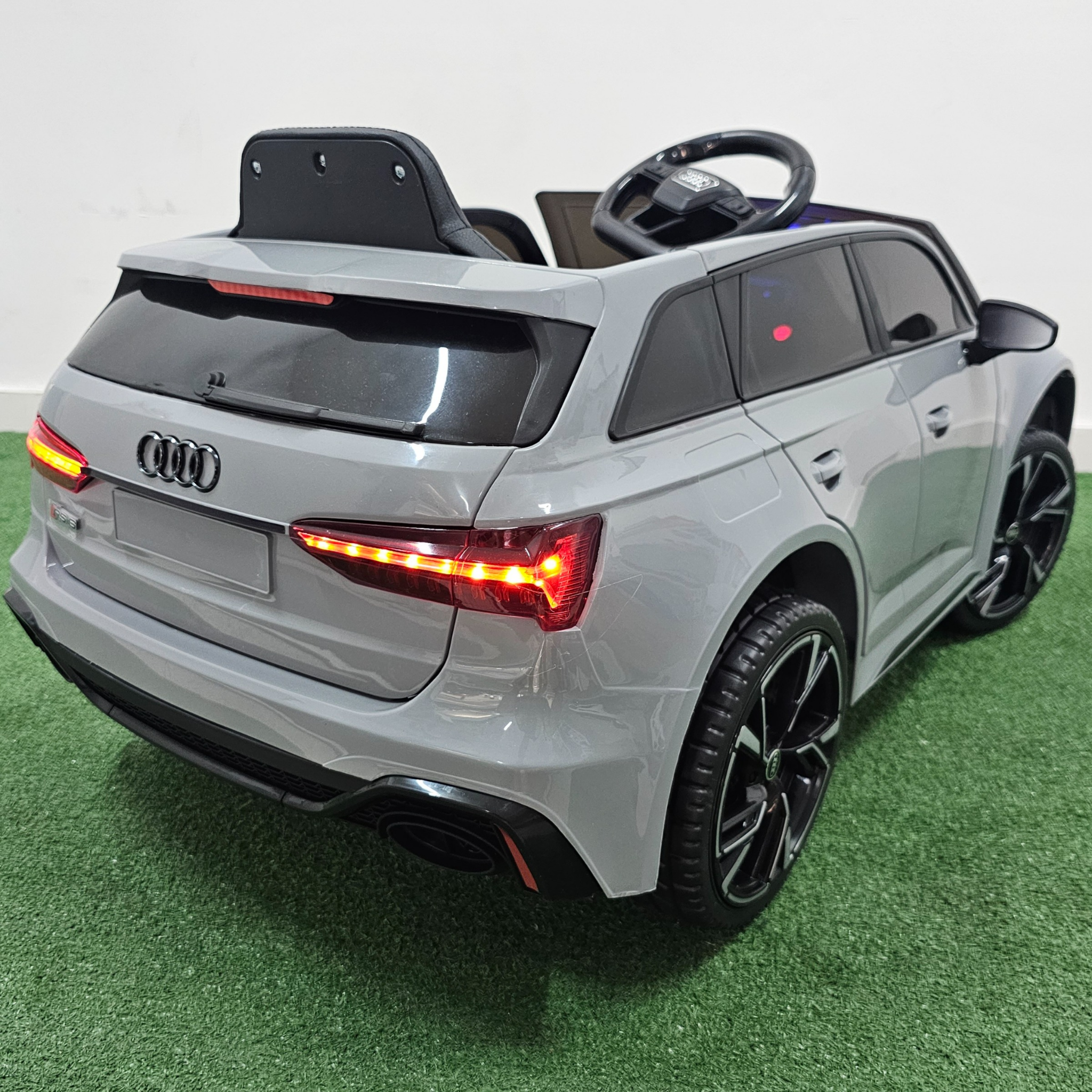 Coche Eléctrico para Niños AUDI RS6 12v Gris c/ RUEDAS DE GOMA & ASIENTO DE PIEL