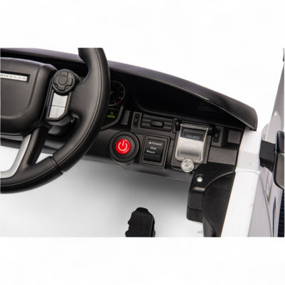 Coche Eléctrico para Niños RANGE ROVER DISCOVERY 12v Blanco c/ RUEDAS DE GOMA & ASIENTO DE PIEL