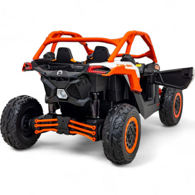 Coche Eléctrico para Niño CAN-AM MAVERICK TURBO RR 4x4 24v Naranja c/ RUEDAS DE GOMA & ASIENTO DE PIEL