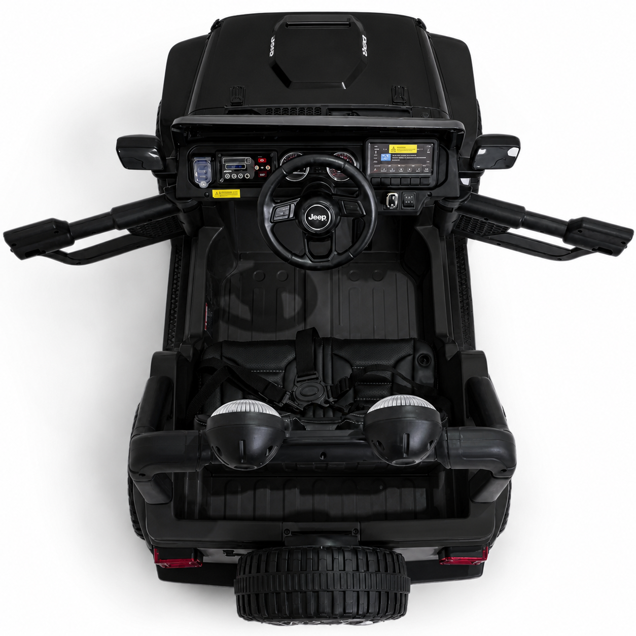 Carro Elétrico para Criança JEEP RUBICON 4x4 24v Preto c/ RODAS DE BORRACHA & ASSENTO EM PELE
