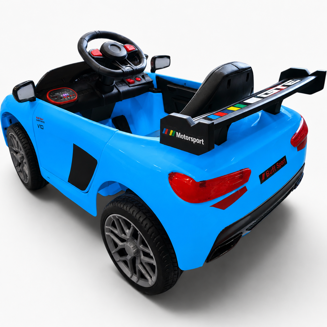 Coche Eléctrico para Niño R8 Style 12v Azul c/ RUEDAS DE GOMA & ASIENTO DE PIEL