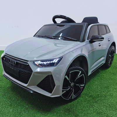 Coche Eléctrico para Niños AUDI RS6 12v Gris c/ RUEDAS DE GOMA & ASIENTO DE PIEL