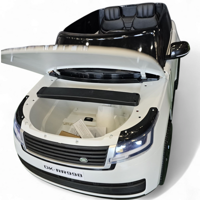 Coche eléctrico para niños RANGE ROVER SV Blanco 2 Plazas 24v c/ RUEDAS DE GOMA & ASIENTO DE PIEL