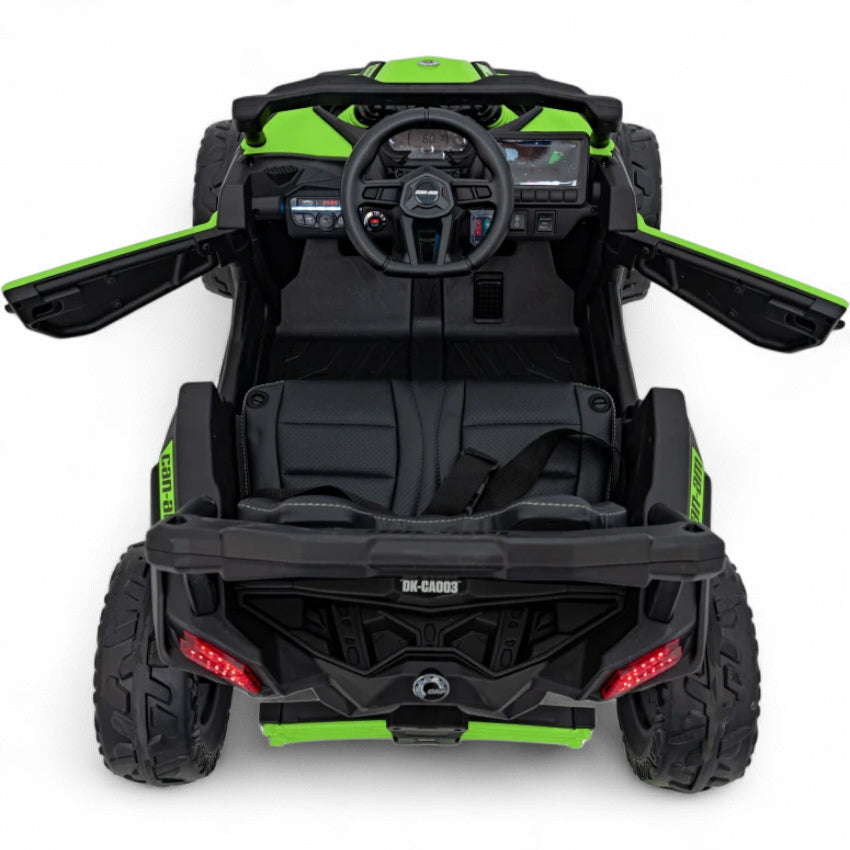 Coche Eléctrico para Niños CAN-AM MAVERICK 4x4 24v Verde c/ RUEDAS DE GOMA & ASIENTO DE PIEL