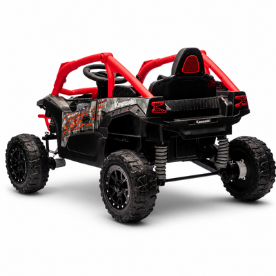 Coche Eléctrico para Criança Buggy KAWASAKI 4x4 12v BATERÍA DE LITIO Rojo c/ RUEDAS DE GOMA & ASIENTO DE PIEL