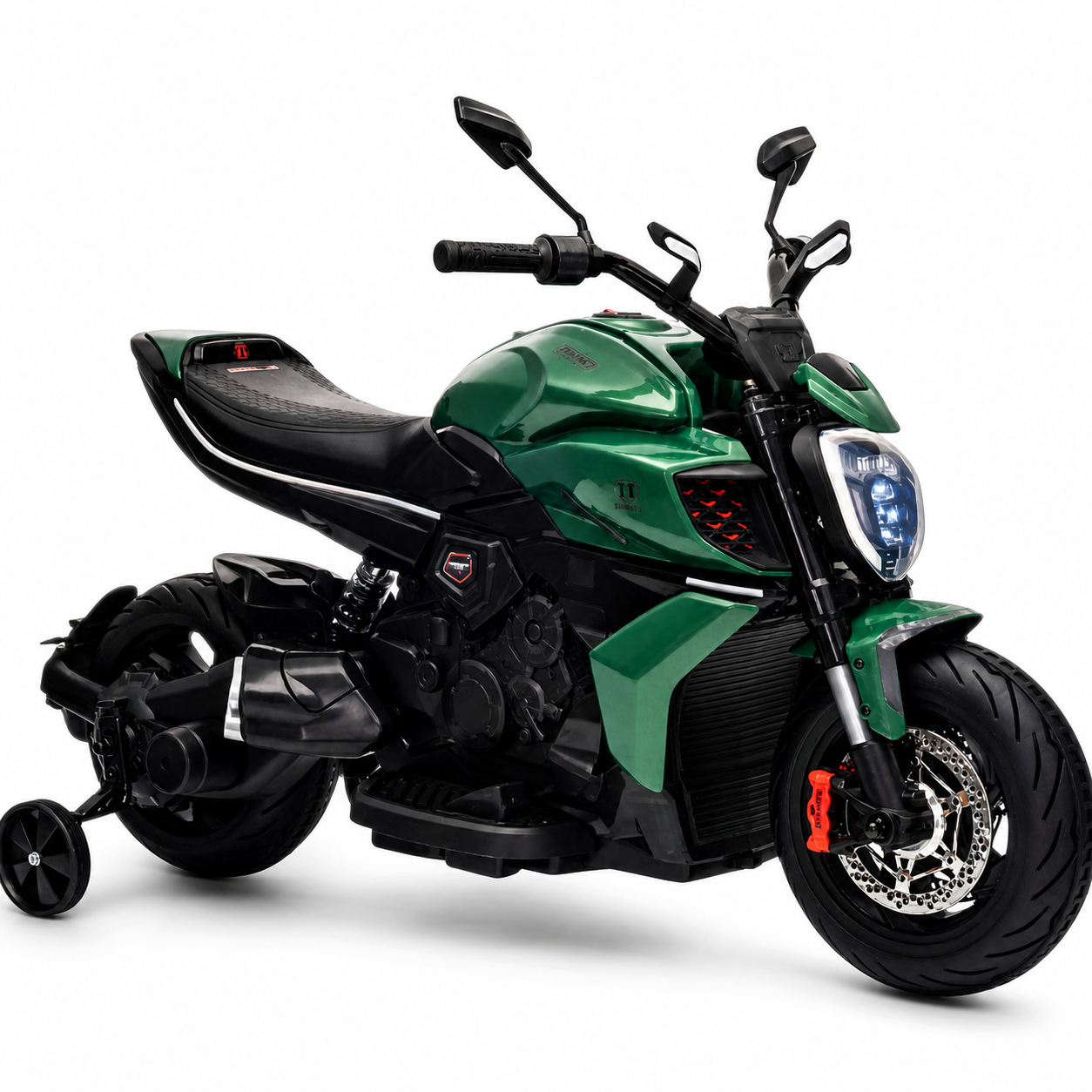 Mota Elétrica para Criança DUCATI DIAVEL V4 12v Verde c/ RODAS DE BORRACHA