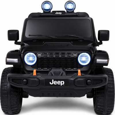 Carro Elétrico para Criança JEEP RUBICON 4x4 24v Preto c/ RODAS DE BORRACHA & ASSENTO EM PELE