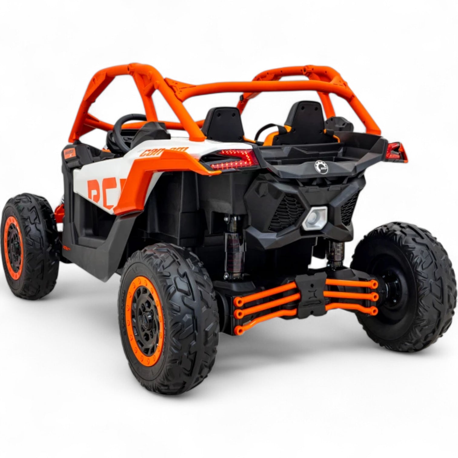 Coche Eléctrico para Niño CAN-AM MAVERICK TURBO RR 4x4 24v Naranja c/ RUEDAS DE GOMA & ASIENTO DE PIEL