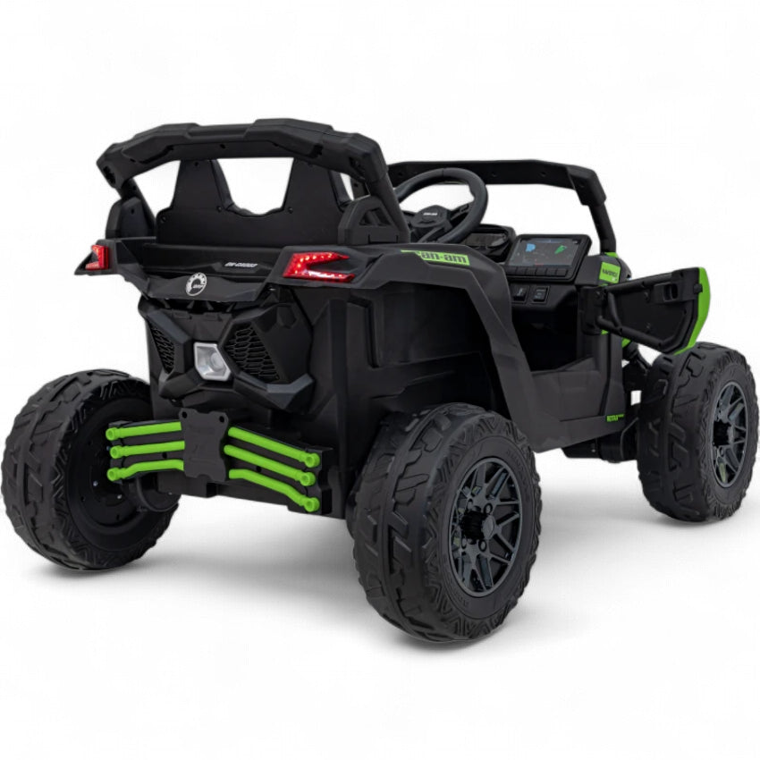 Coche Eléctrico para Niños CAN-AM MAVERICK 4x4 24v Verde c/ RUEDAS DE GOMA & ASIENTO DE PIEL