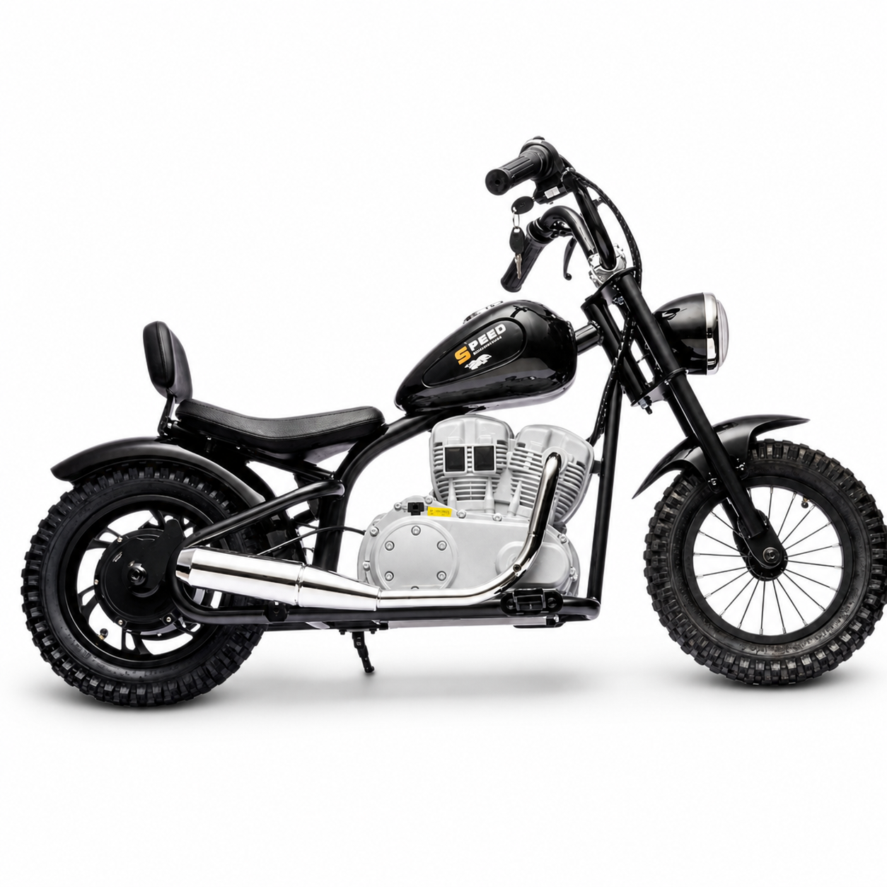 Mota Elétrica para Criança MINI REBEL 36v Preta c/ RODAS PNEUMÁTICAS E ASSENTO EM PELE