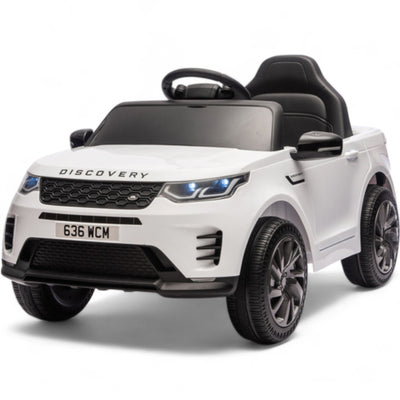 Coche Eléctrico para Niños RANGE ROVER DISCOVERY 12v Blanco c/ RUEDAS DE GOMA & ASIENTO DE PIEL