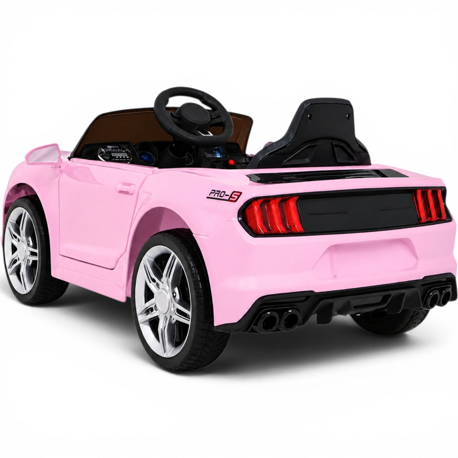 Carro Elétrico para Criança GT Style Rosa 12v c/ RODAS DE BORRACHA & ASSENTO EM PELE