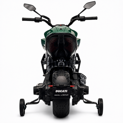 Mota Elétrica para Criança DUCATI DIAVEL V4 12v Verde c/ RODAS DE BORRACHA