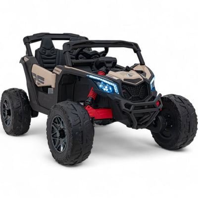 Coche Eléctrico para Niño CAN-AM MAVERICK 4x4 24v Caqui c/ RODAS DE BORRACHA & ASIENTO EN PELE