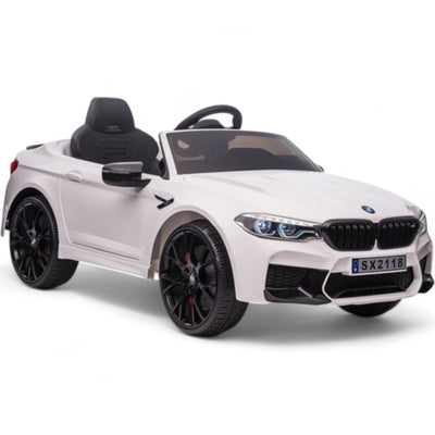 Coche Eléctrico para Niños BMW M5 DRIFT 24v Blanco c/ RUEDAS DE GOMA & ASIENTO DE PIEL