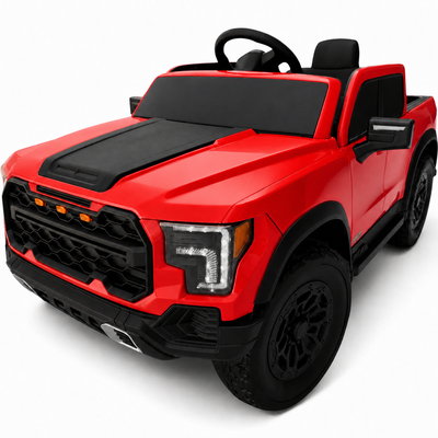 Carro Elétrico para Criança Range Raptor Style 12v Vermelho c/ RODAS DE BORRACHA & ASSENTO EM PELE