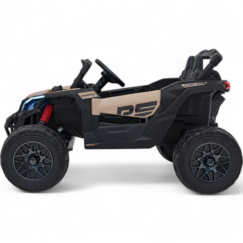 Coche Eléctrico para Niño CAN-AM MAVERICK 4x4 24v Caqui c/ RODAS DE BORRACHA & ASIENTO EN PELE
