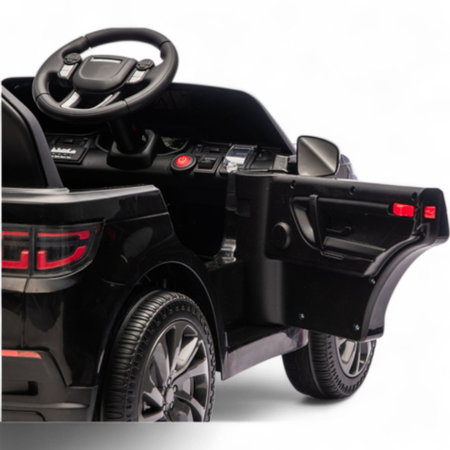 Coche Eléctrico para Niños RANGE ROVER DISCOVERY 12v Negro c/ RUEDAS DE GOMA & ASIENTO DE PIEL
