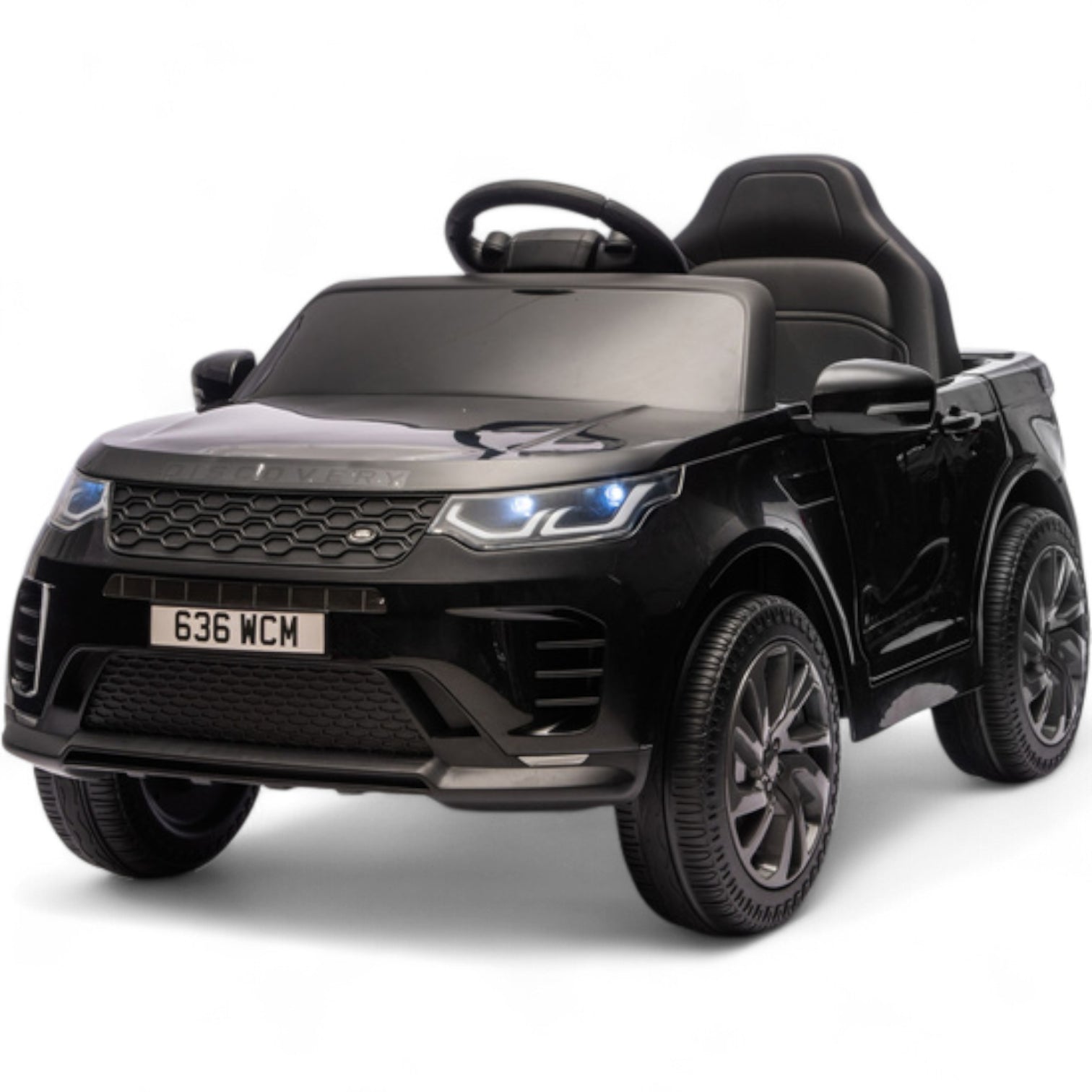 Coche Eléctrico para Niños RANGE ROVER DISCOVERY 12v Negro c/ RUEDAS DE GOMA & ASIENTO DE PIEL