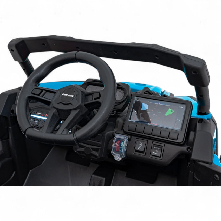 Coche Eléctrico para Niños CAN-AM MAVERICK 4x4 24v Azul c/ RUEDAS DE GOMA & ASIENTO DE PIEL