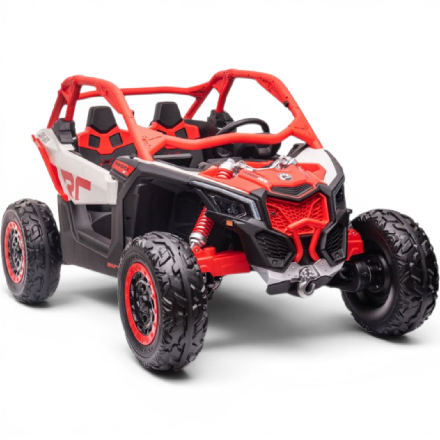 Coche Eléctrico para Niño CAN-AM MAVERICK TURBO RR 4x4 24v Naranja c/ RUEDAS DE GOMA & ASIENTO DE PIEL