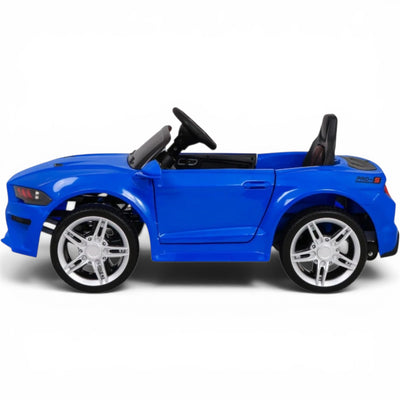 Carro Elétrico para Criança GT Style Azul Metalizado 12v c/ RODAS DE BORRACHA & ASSENTO EM PELE