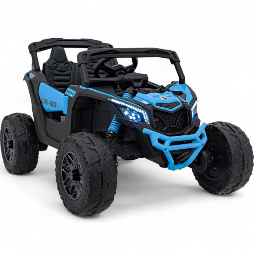 Coche Eléctrico para Niños CAN-AM MAVERICK 4x4 24v Azul c/ RUEDAS DE GOMA & ASIENTO DE PIEL
