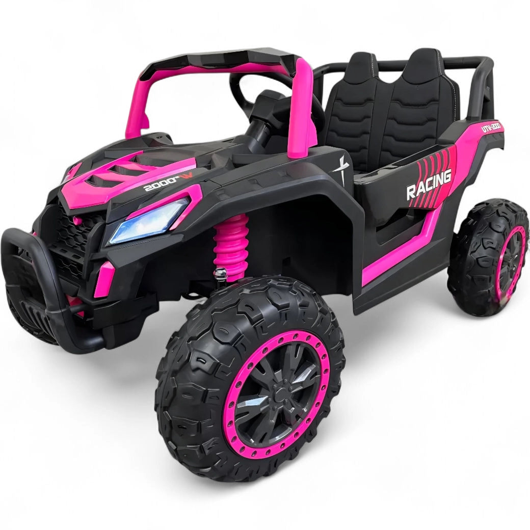 Coche Eléctrico para Niños BEACH BUGGY 4x4 24v Rosa c/ RUEDAS DE GOMA & ASIENTO DE PIEL