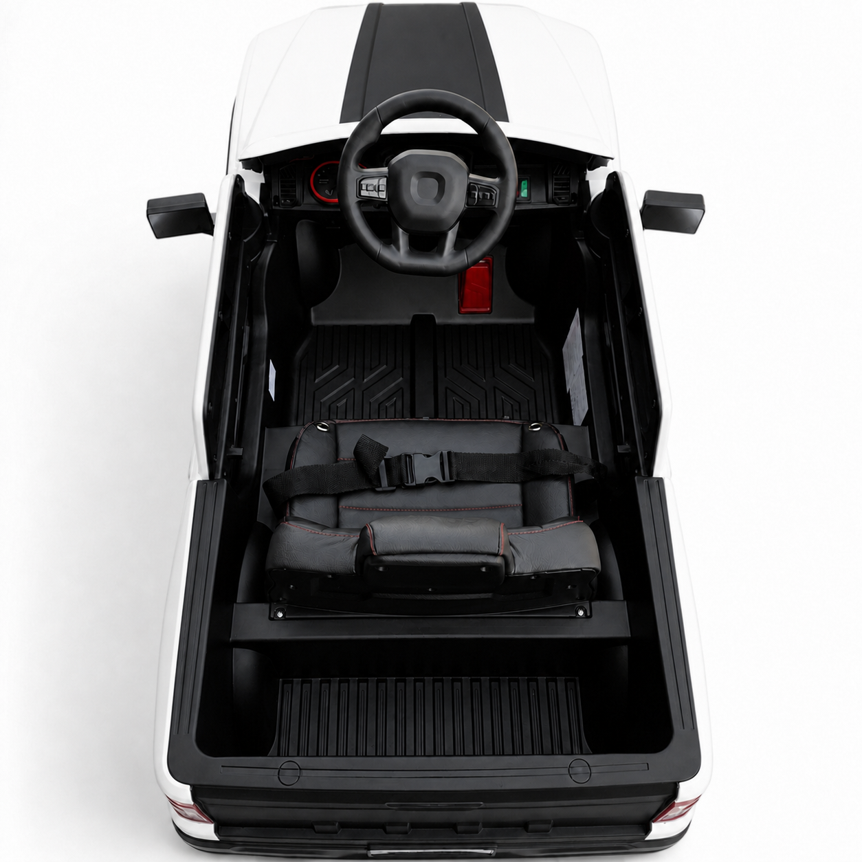 Carro Elétrico para Criança Range Raptor Style 12v Branco c/ RODAS DE BORRACHA & ASSENTO EM PELE