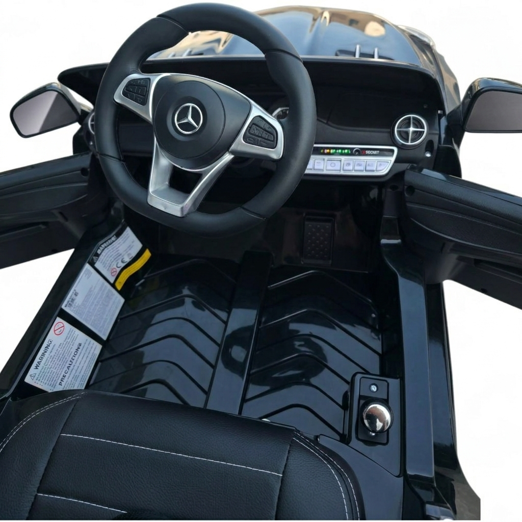 Coche Eléctrico para Niño MERCEDES SL500 12V Negro c/ RUEDAS DE GOMA & ASIENTO DE PIEL
