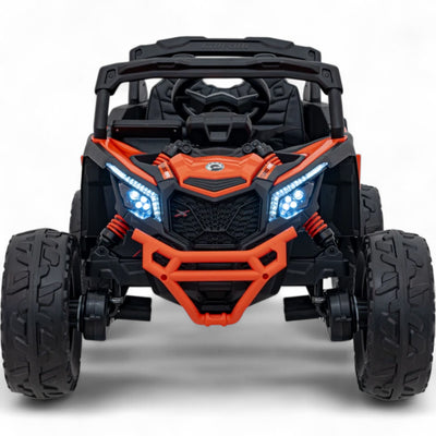 Coche Eléctrico para Niño CAN-AM MAVERICK 4x4 24v Naranja c/ RODAS DE BORRACHA & ASIENTO EN PELE