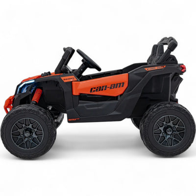 Coche Eléctrico para Niño CAN-AM MAVERICK 4x4 24v Naranja c/ RODAS DE BORRACHA & ASIENTO EN PELE