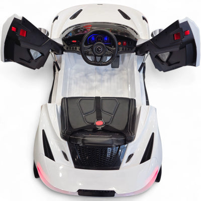 Coche Eléctrico para Niños McLaren 12v Blanco c/ RUEDAS DE GOMA & ASIENTO DE PIEL