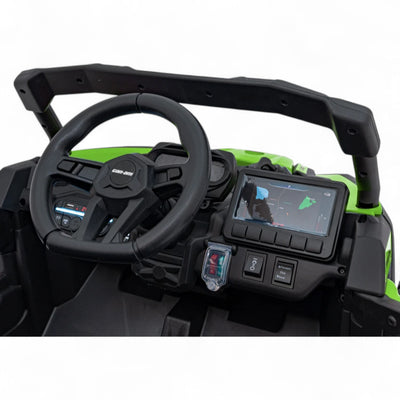 Coche Eléctrico para Niños CAN-AM MAVERICK 4x4 24v Verde c/ RUEDAS DE GOMA & ASIENTO DE PIEL