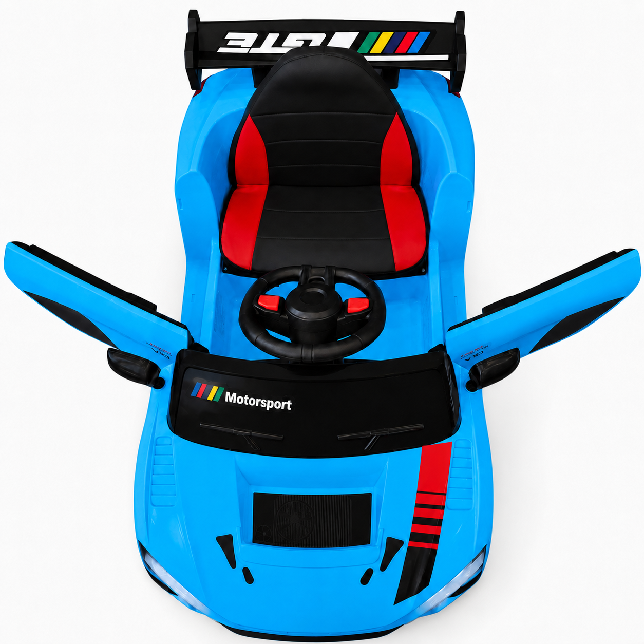 Coche Eléctrico para Niño R8 Style 12v Azul c/ RUEDAS DE GOMA & ASIENTO DE PIEL
