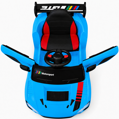 Coche Eléctrico para Niño R8 Style 12v Azul c/ RUEDAS DE GOMA & ASIENTO DE PIEL