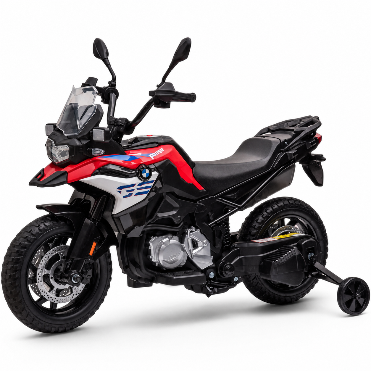 Mota Elétrica para Criança BMW F850 12v Vermelha c/ RODAS DE BORRACHA