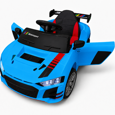 Coche Eléctrico para Niño R8 Style 12v Azul c/ RUEDAS DE GOMA & ASIENTO DE PIEL
