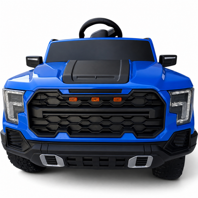Carro Elétrico para Criança Range Raptor Style 12v Azul c/ RODAS DE BORRACHA & ASSENTO EM PELE
