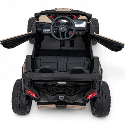 Coche Eléctrico para Niño CAN-AM MAVERICK 4x4 24v Caqui c/ RODAS DE BORRACHA & ASIENTO EN PELE
