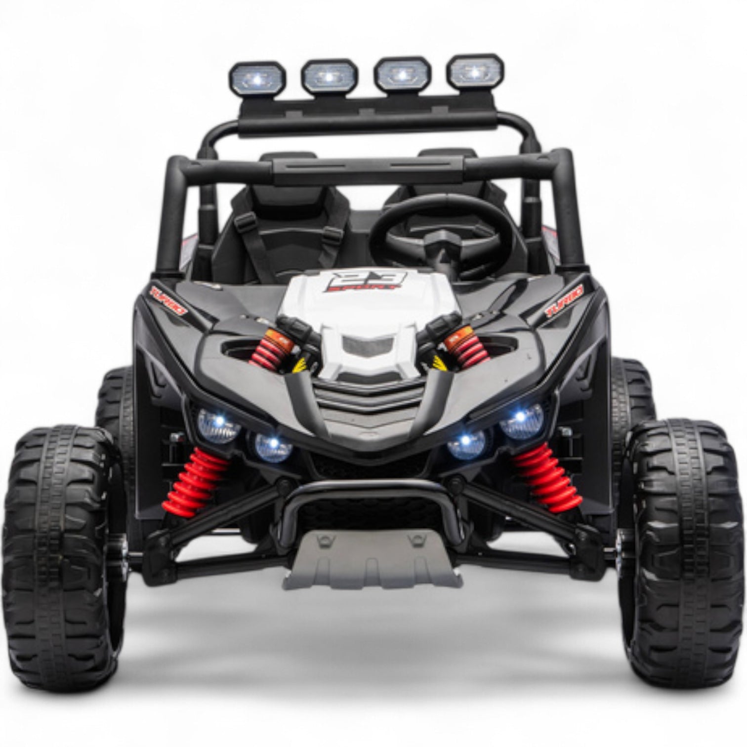 Coche Eléctrico para Niño BUGGY TURBO SPORT 4x4 24v Negro c/ RUEDAS DE GOMA & ASIENTO DE PIEL