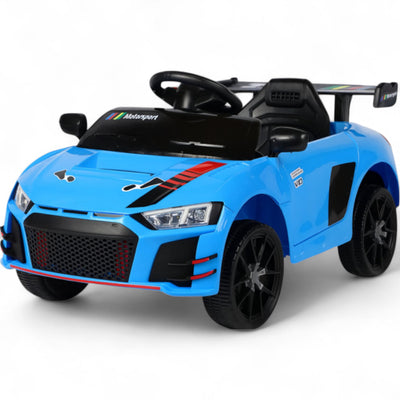 Coche Eléctrico para Niño R8 Style 12v Azul c/ RUEDAS DE GOMA & ASIENTO DE PIEL